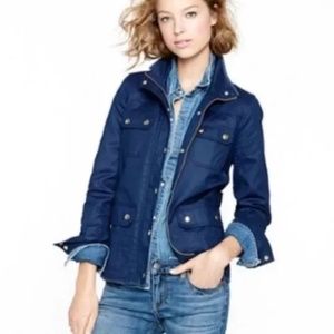J Crew Waxed Jacket Navy Blue Size S